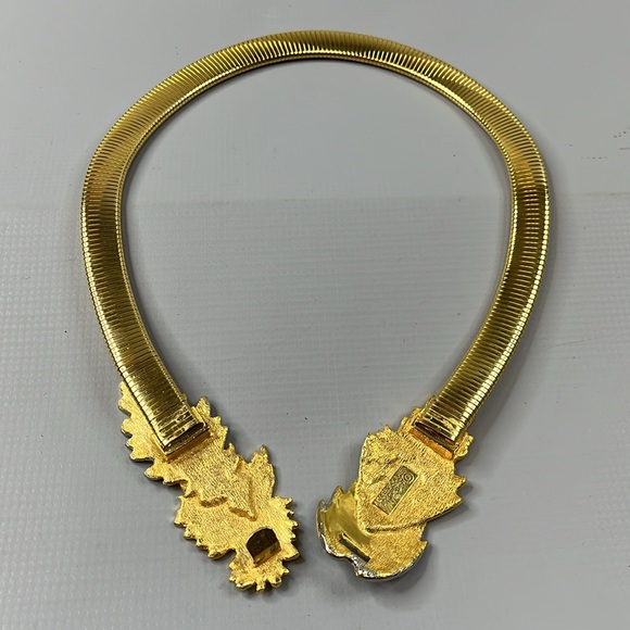 Vintage Accessocraft Gold Silver Tone Stretch Leaf belt Women’s S/M - Picture 5 of 9